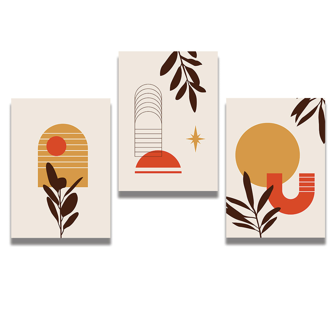 Retro Sun & Shadow Leaf Set