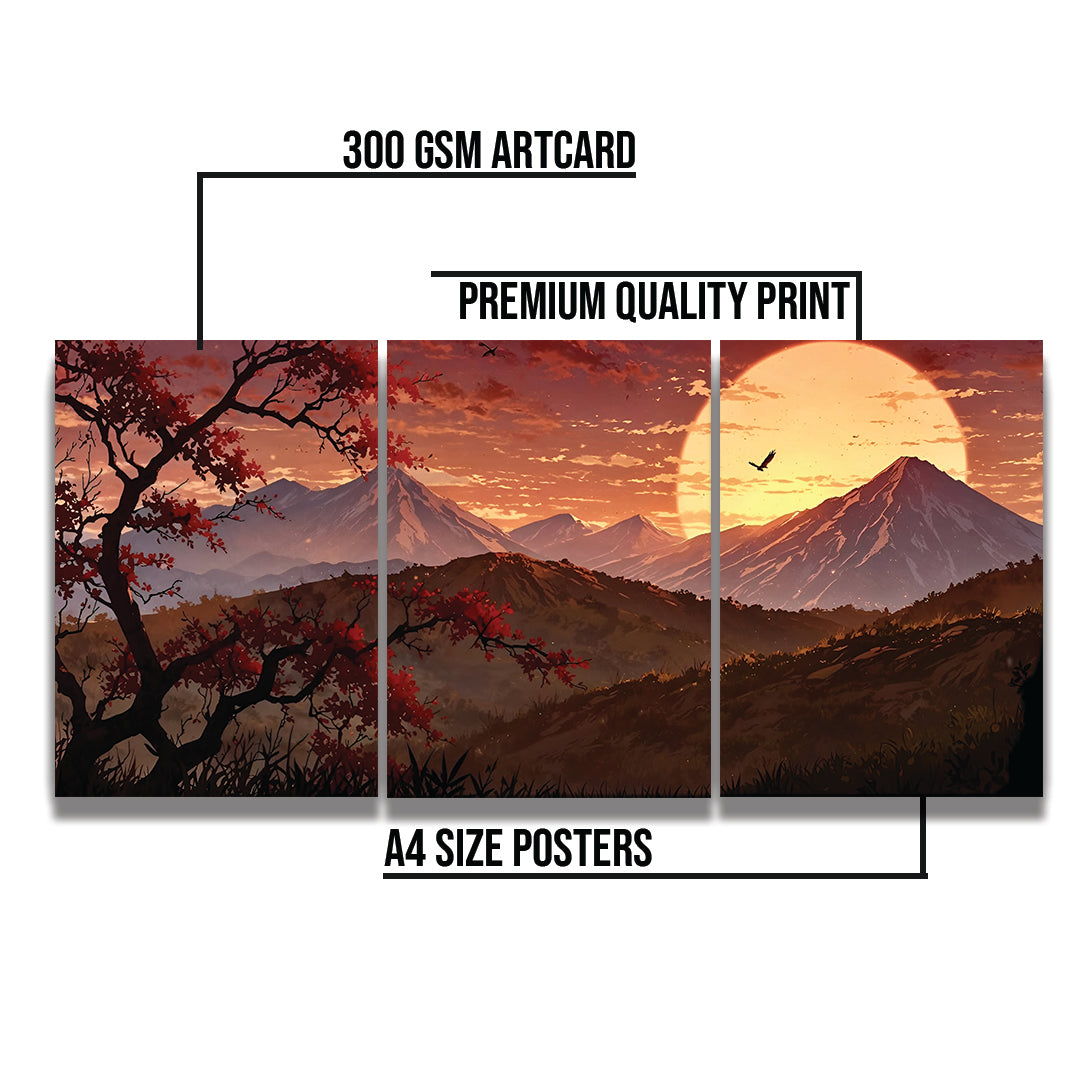 SunSet Poster Pack of 3