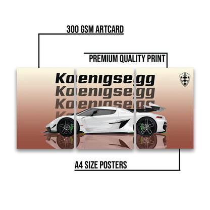 Koenigsegg Wall Poster Pack of 3