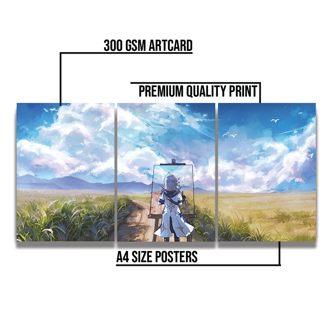 Anime Landscape  Poster Pack of 3