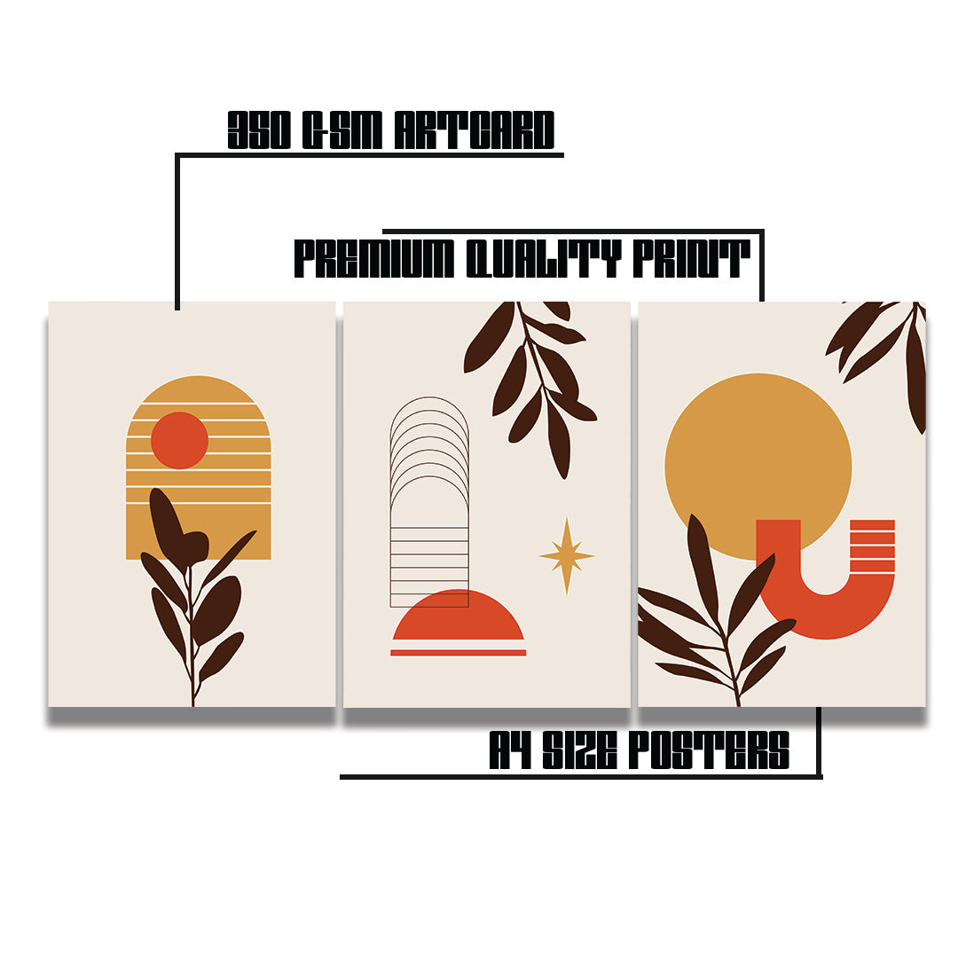 Retro Sun & Shadow Leaf Set