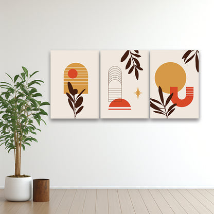 Retro Sun & Shadow Leaf Set